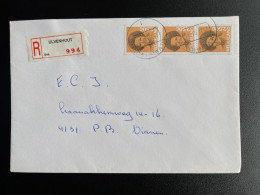 NETHERLANDS 1991 REGISTERED LETTER ULVENHOUT TO VIANEN 29-11-1991 NEDERLAND AANGETEKEND - Lettres & Documents