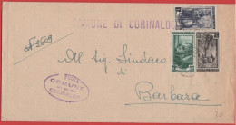 ITALIA - Storia Postale Repubblica - 1951 - 10 + 2 + 1 Italia Al Lavoro - Corrispondenza Tra Sindaci - Comune - Viaggiat - 1946-60: Marcophilie