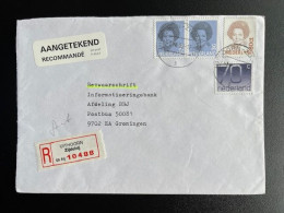 NETHERLANDS 1992 REGISTERED LETTER UITHOORN ZIJDELRIJ TO GRONINGEN 01-07-1992 NEDERLAND AANGETEKEND - Brieven En Documenten