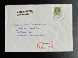 NETHERLANDS 1990 REGISTERED LETTER SASSENHEIM TO AMSTERDAM 26-09-1990 NEDERLAND AANGETEKEND - Cartas & Documentos