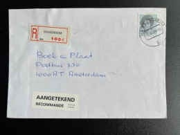 NETHERLANDS 1988 REGISTERED LETTER SASSENHEIM TO AMSTERDAM 05-09-1988 NEDERLAND AANGETEKEND - Cartas & Documentos