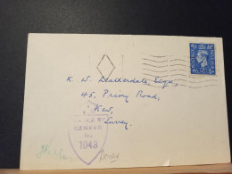 GB, Passed By Censor 1043, Oblitération Muette Triangle - Storia Postale