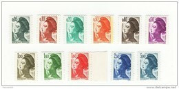 Série Des 11 Liberté De 1982 YT 2178 à 2179 + 2181 à 2187 + 2189 à 2190 En GOMME MATE. Voir Scan. YT : 60 € Maury : 52 € - Unused Stamps