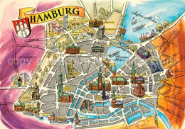 73170410 Hamburg Stadtzentrum Stadtplan Binnenalster Aussenalster Hamburg - Andere & Zonder Classificatie