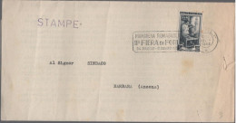 ITALIA - Storia Postale Repubblica - 1952 - 5 Italia Al Lavoro (Isolato) + Flamme II Fiera Di Forlì - Stampe - Associazi - 1946-60: Marcophilie