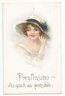 Postcard Oude Postkaart Carte Postale CPA Woman Hat Chapeau Femme Illust. Hayward Young (1) - Sonstige & Ohne Zuordnung