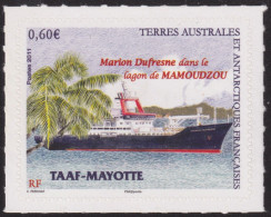 F-EX50302 TAAF MAYOTTE ANTARCTIC MNH 2011 MARION DUFRESNE SHIP ADHESIVE - Bateaux