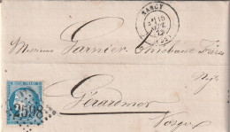 Lettre De Nancy à Gérardmer LAC - 1849-1876: Classic Period