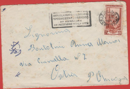 ITALIA - Storia Postale Repubblica - 1953 - 25 Italia Al Lavoro (Isolato) + Flamme Arruolamento Volontario - Lettera - V - 1946-60: Marcofilie