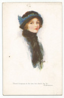 Tuck's Postcard Oude Postkaart Carte Postale CPA Woman Hat Chapeau Femme Illust. Marjorie Mostyn - Sonstige & Ohne Zuordnung