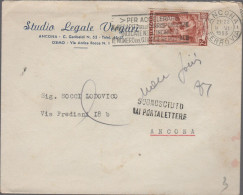 ITALIA - Storia Postale Repubblica - 1953 - 25 Italia Al Lavoro (Isolato) + Flamme Quartiere Postale - Lettera - Studio - 1946-60: Poststempel