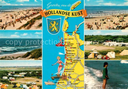 73169083 Niederlande Kueste Strand Duenen Camping Uebersichtskarte  - Altri & Non Classificati