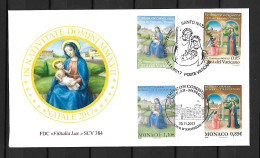 2017 Joint/Commune/Congiunta Vatican And Monaco, MIXED FDC WITH 2+2 STAMPS: Christmas - Emissioni Congiunte