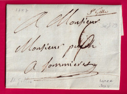 MARQUE MANUCRIT ST GILLE GARD 1787 POUR SOMMIERES LENAIN N°1A INDICE 11 LETTRE - 1701-1800: Voorlopers XVIII