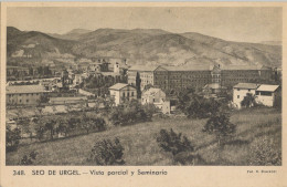 VISTA PARCIAL Y SEMINARIO , CLAVEROL Nº 348  - SEO DE URGEL / SEU D'URGELL , T.P. NO CIRCULADA - Lérida