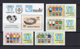 Argentina 1978 Football Soccer World Cup Set Of 4 + S/s MNH - 1978 – Argentine