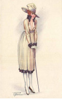 N°23861 - Illustrateur Pagani N°494-6 - Jeune Femme élégante S'appuyant Sur Une Canne - Altri & Non Classificati