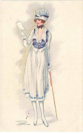 N°23863 - Illustrateur Pagani N°494-3 - Jeune Femme élégante Lisant Un Mot - Altri & Non Classificati