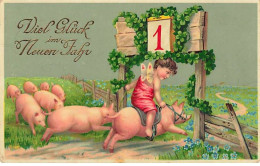 N°23879 - Nouvel An - Viel Glück Im Neuen Jahr - Ange Sur Le Dos D'un Cochon - Neujahr