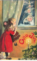 N°23896 - Noël - God Jul - Adèle Söderberg - Fillette Portant Sa Poupée, Regardant Des Anges Par La Fenêtre - Andere & Zonder Classificatie