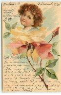 N°22896 - Carte Gaufrée - Clapsadle - Tête D'enfant Dans Une Rose - Andere & Zonder Classificatie