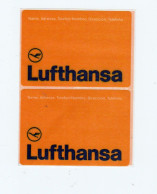 Lufthansa Foglio Di 2 Adesivi 11 X 8 Cm  ADESIVO STICKER  NEW ORIGINAL - Adesivi