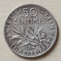 (Monnaies). France. 50 C 1914. Semeuse. Argent. - 50 Centimes