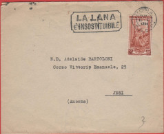 ITALIA - Storia Postale Repubblica - 1951 - 25 Italia Al Lavoro (Isolato) + Flamme La Lana - Lettera - Croce Rossa Itali - 1946-60: Marcophilie