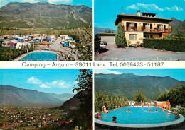 73167741 Lana Merano Suedtirol Fliegeraufnahme Camping Arquin Pool Merano - Autres & Non Classés