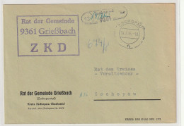 ZKD-Brief über Postnebenstelle Griesbach - Autres & Non Classés