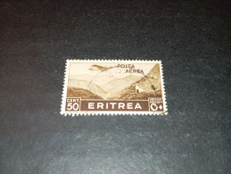 07AL07 COLONIE ITALIANE ERITREA 1936 SERIE PITTORICA POSTA AEREA CENT. 50 "O" - Eritrea