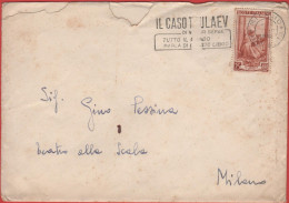 ITALIA - Storia Postale Repubblica - 1952 - 25 Italia Al Lavoro (Isolato) + Flamme Il Caso Tulaev - Lettera - Viaggiata - 1946-60: Marcophilie