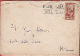 ITALIA - Storia Postale Repubblica - 1952 - 25 Italia Al Lavoro (Isolato) + Flamme Il Caso Tulaev - Lettera - Viaggiata - 1946-60: Storia Postale