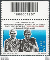 2008 Italia Tribuno Della Plebe Codice A Barre MNH Unif. 3113cb - Otros & Sin Clasificación