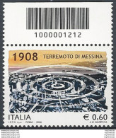 2008 Italia Terremoto Di Messina Codice A Barre MNH Unif. 3118cb - Sonstige & Ohne Zuordnung