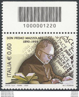 2009 Italia Don Primo Mazzolari Codice A Barre MNH Unif. 3129cb - Sonstige & Ohne Zuordnung