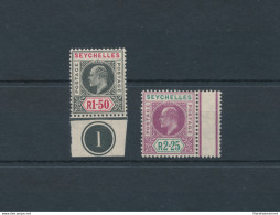 1903 Seychelles - SG 55/56 - Edward VII , Plate Number , VMK Crown CA Perforate 14 , MNH** - Sonstige & Ohne Zuordnung