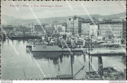 Au195 Cartolina Fiume Porto E Riva Ammiraglio Rainer 1930  Croazia - Autres & Non Classés