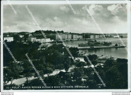 Bf504 Cartolina Pola Parco Regina Elena E Riva Vittorio Emanuele Croazia - Otros & Sin Clasificación