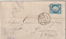 Lettre De Lille à Gérardmer LAC - 1849-1876: Classic Period