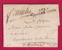 MARQUE P72P MAULLE SUR MANDRE SEINE ET OISE AN 11 1803 MENTION FRANCHE POUR AMIENS SOMME CACHET MAIRIE REVOLUTION LETTRE - 1701-1800: Precursori XVIII