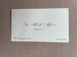 Visitekaartje - Carte Visite / DE BLOCK Alfons, Brouwer / Peizegem - Opwijk - Visiting Cards