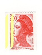 Liberté 2fr Rouge De Roulette YT 2277d : 2 Bandes Phospho à Gauche. Voir Le Scan. Cote YT : 6 €, Maury N° 2279e : 7 €. - Unused Stamps