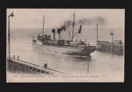 CPA - 62 - Boulogne-sur-Mer - Les Jetées - Entrée Au Port Du Bateau De Folkestone - Circulée En 1916 - Boulogne Sur Mer