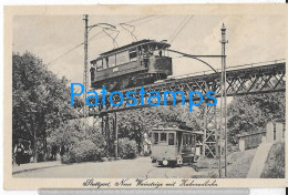 228465 GERMANY STUTTGART HALLE NEW WINE STAGE WITH COG RAILWAY TRAMWAY POSTAL POSTCARD - Altri & Non Classificati