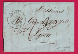 CAD TYPE 13 TARARE EN VERT RHONE 1840 NON SIGNALE EN VERT POUR LYON RHONE LETTRE - 1801-1848: Precursori XIX