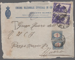 ITALIA - Storia Postale Regno - 1932 - 2x 50c Decennale Della Marcia Su Roma + 2x 1 Segnatasse - Lettera Tassata - Solo - Marcofilía