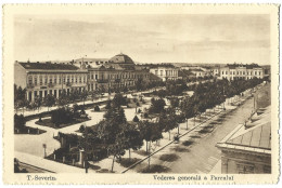 ROMANIA 1914 TURNU-SEVERIN - GENERAL VIEW OF THE PARK. BUILDINGS, ARCHITECTURE, PEOPLE - Rumänien