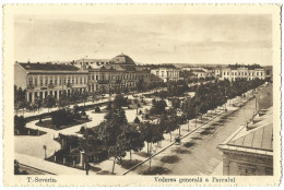 ROMANIA 1914 TURNU-SEVERIN - GENERAL VIEW OF THE PARK. BUILDINGS, ARCHITECTURE, PEOPLE - Rumania