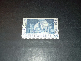 07AL07 REPUBBLICA ITALIANA 1958 CENTENARIO NASCITA DI GIACOMO PUCCINI "XX" - 1946-60: Nieuw/plakker